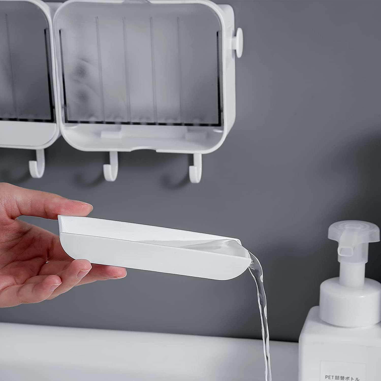 حامل صابون العصري + موزع معجون الاسنان الاوتوماتيكي